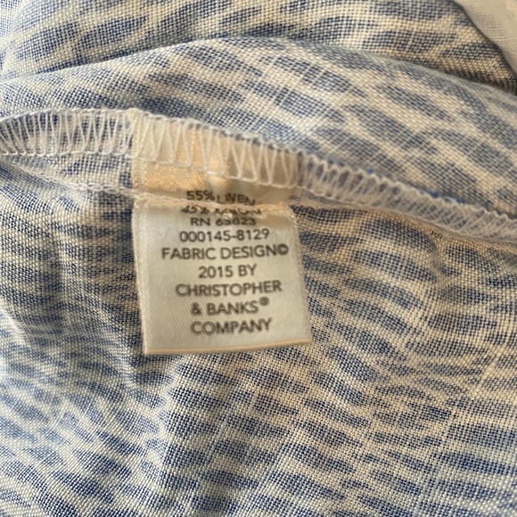 Christopher & Banks Crew Neck Long Sleeve Large Button Shirt Sz 14W-24W - Picture 7 of 7